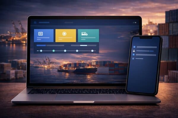 Tralio Transit client portal for monitoring shipment progress